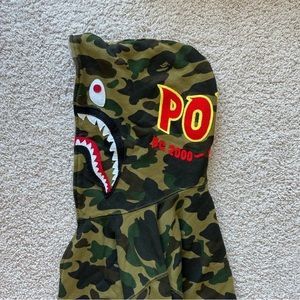 BAPE PONR Full Zip Hoodie Camo Green